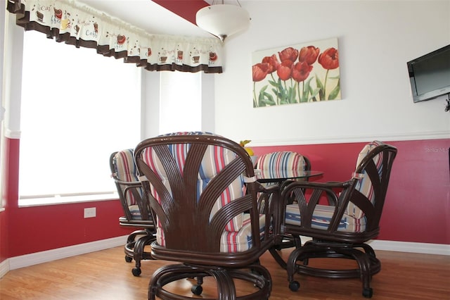 dining area featuring hardwood / wood-style floors