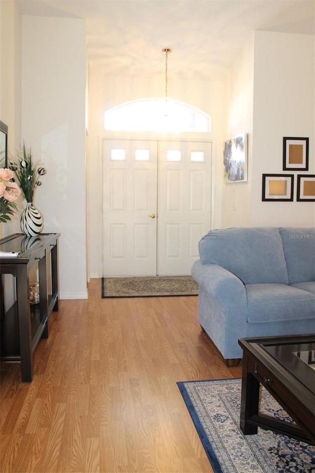 foyer featuring light wood-type flooring