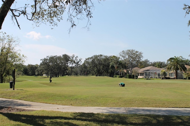 view of home's community with a yard