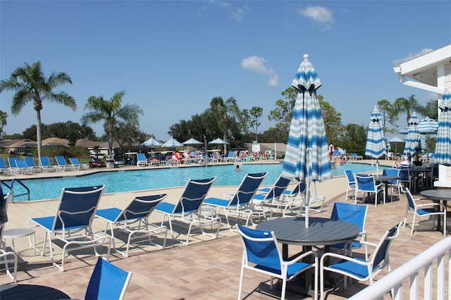 view of pool with a patio area