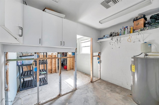 interior space featuring electric water heater