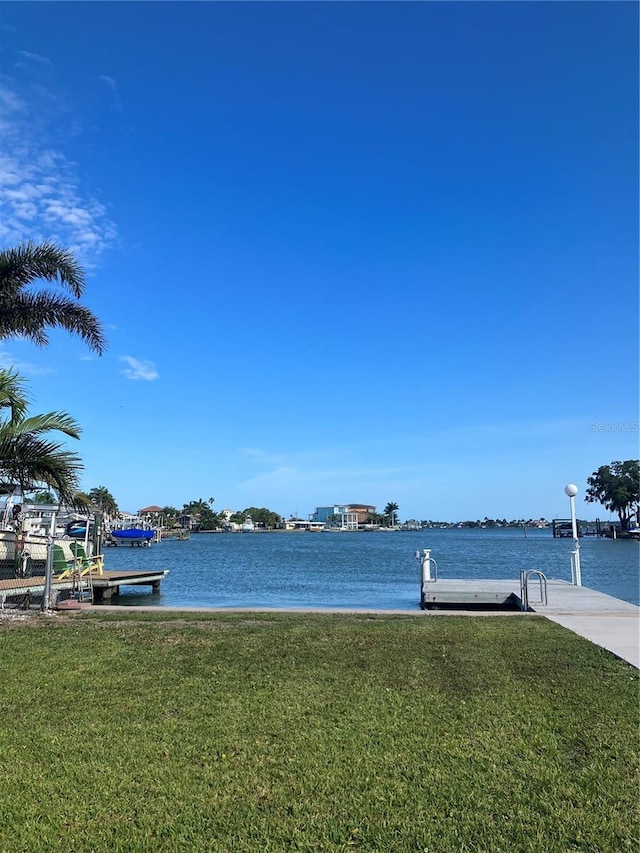 property view of water featuring a dock