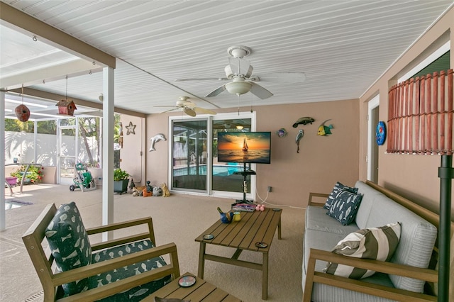 view of patio with ceiling fan