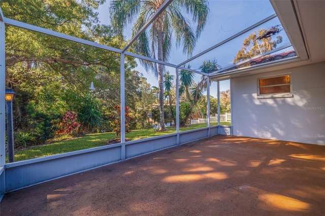 view of unfurnished sunroom