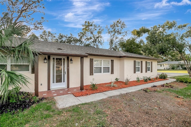 view of single story home