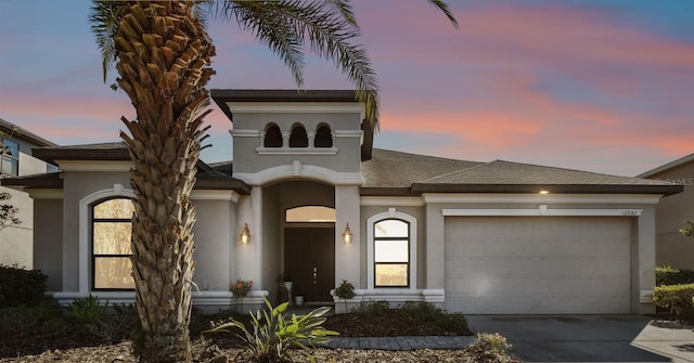 view of front of house with a garage