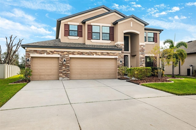 view of front facade featuring a garage