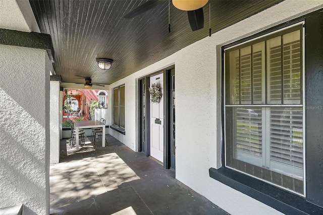 view of patio / terrace with ceiling fan