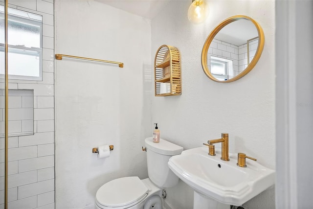 full bathroom featuring toilet and a sink