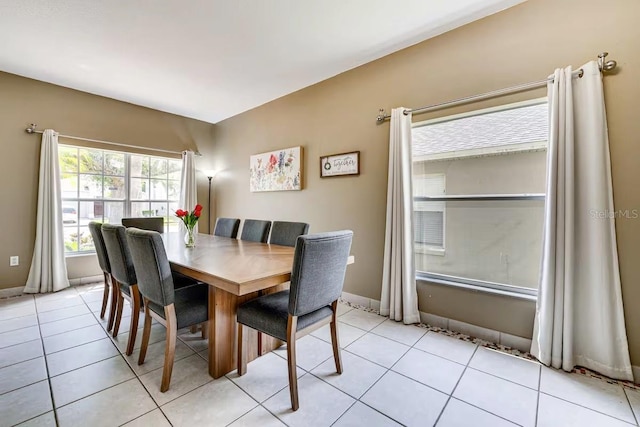 view of tiled dining space