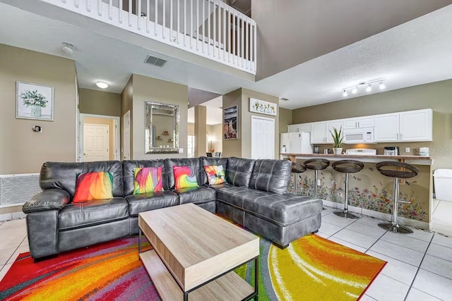 view of tiled living room