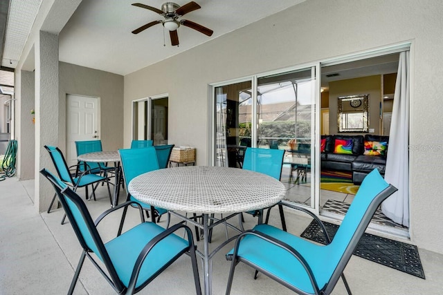 view of patio / terrace with ceiling fan