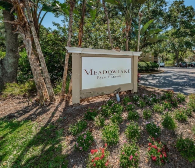 view of community sign