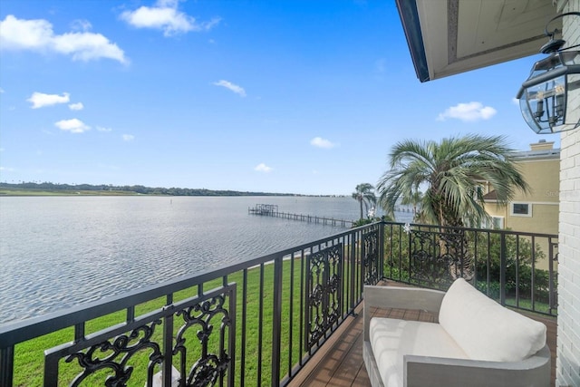 balcony with a water view