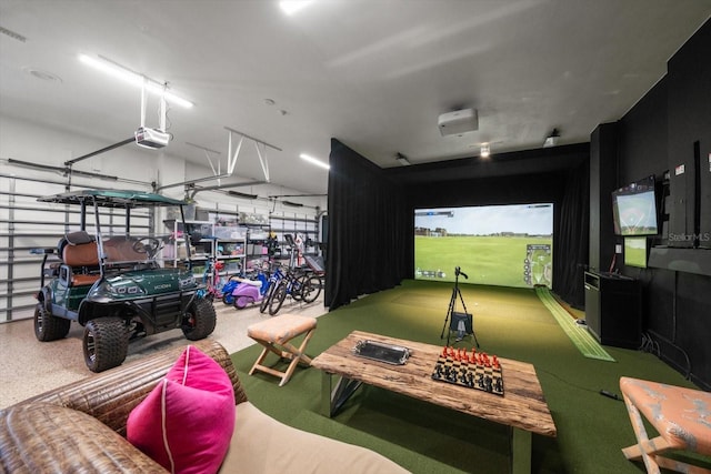 game room featuring golf simulator