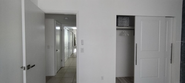 interior space featuring light tile patterned flooring