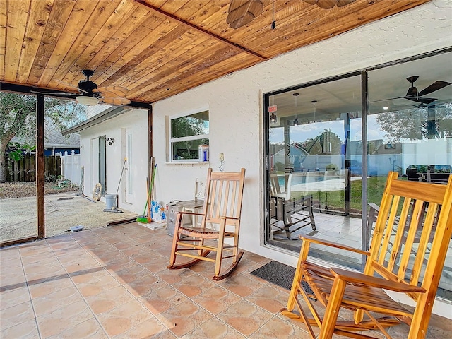 view of patio with ceiling fan