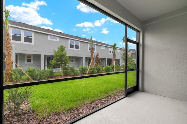 view of unfurnished sunroom