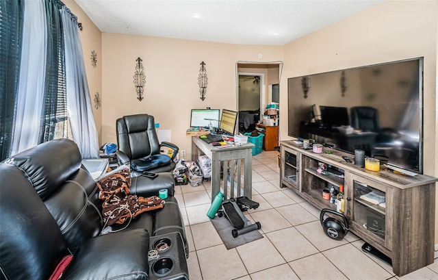 view of tiled living room