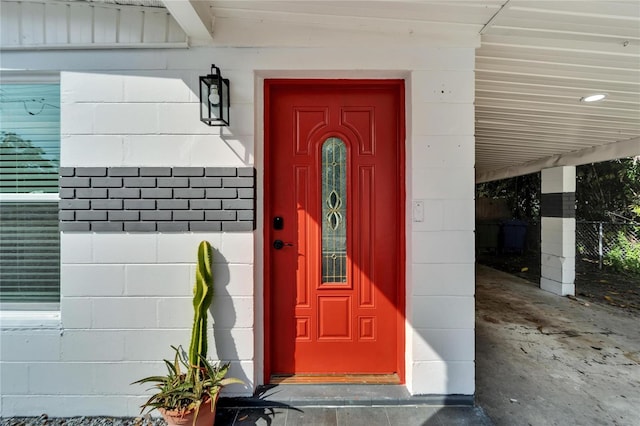 view of doorway to property