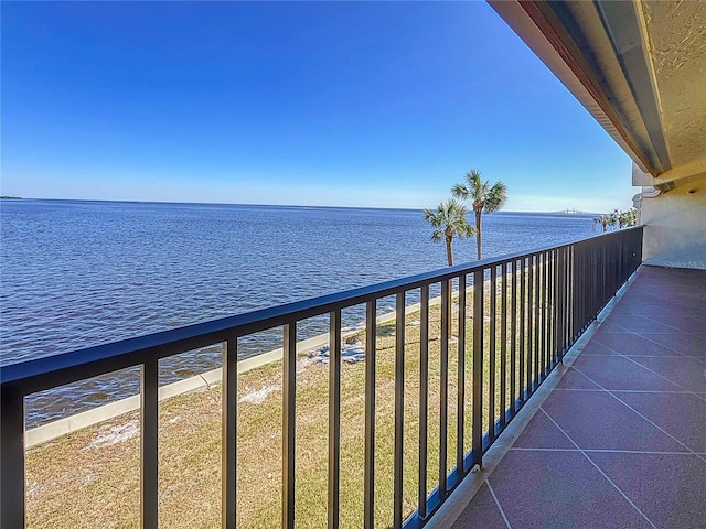 balcony with a water view