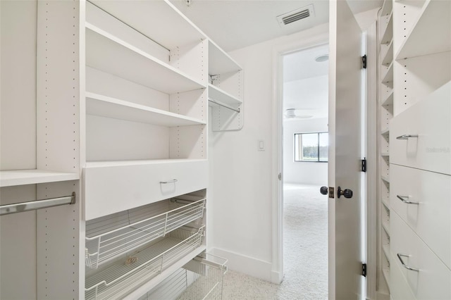 walk in closet with visible vents