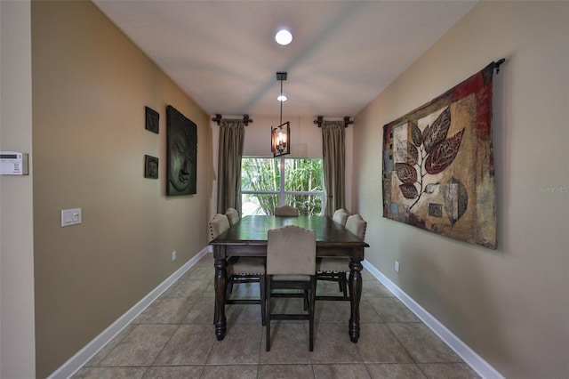 view of tiled dining room