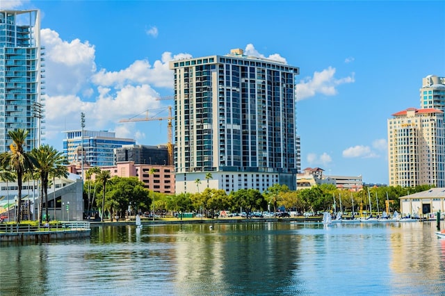 view of city featuring a water view