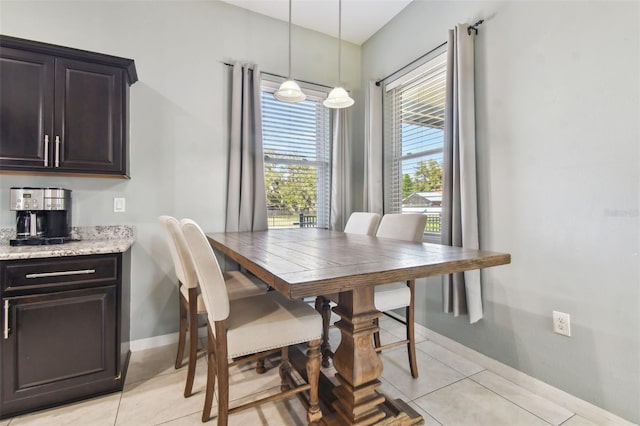 view of tiled dining area