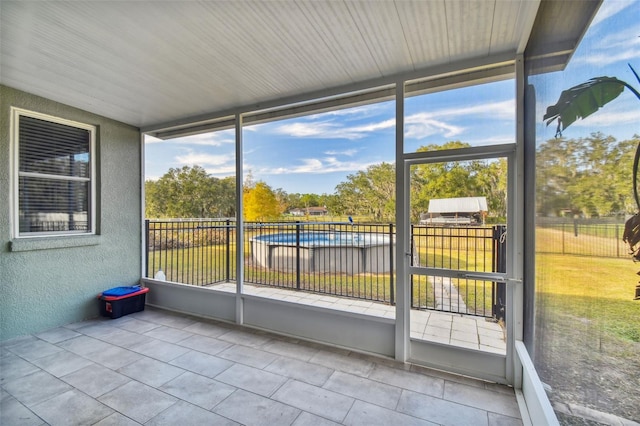 view of unfurnished sunroom