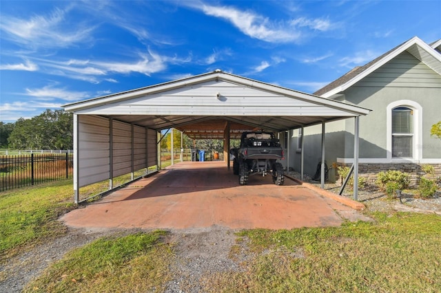 view of car parking with a carport