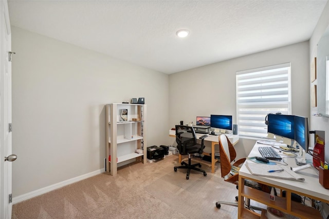 office with light carpet