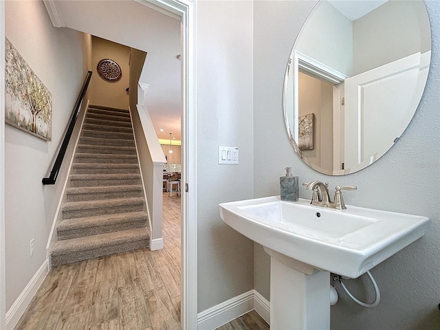 bathroom featuring hardwood / wood-style floors