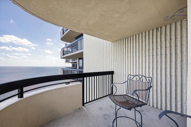 balcony with a water view