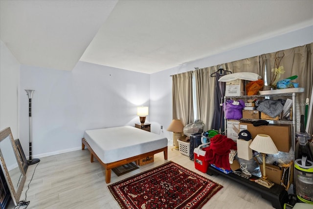 bedroom featuring light hardwood / wood-style flooring