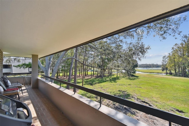 balcony with a water view