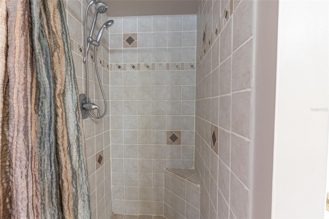 bathroom featuring walk in shower