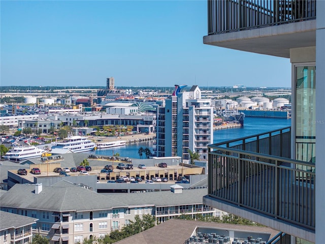 city view with a water view