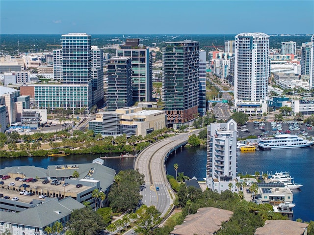 city view with a water view