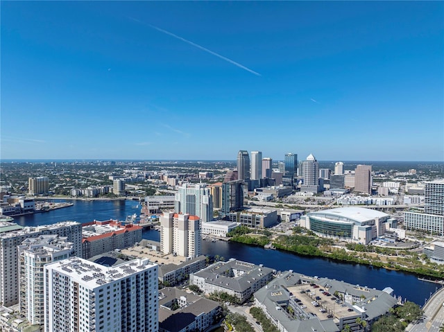 property's view of city with a water view