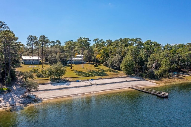 exterior space featuring a water view