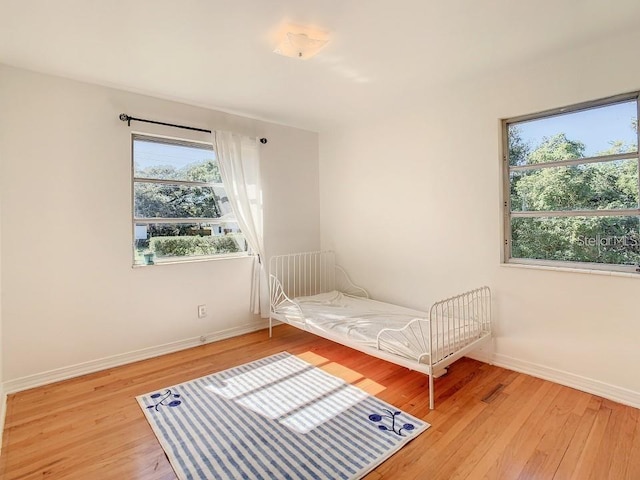 unfurnished bedroom featuring light hardwood / wood-style flooring