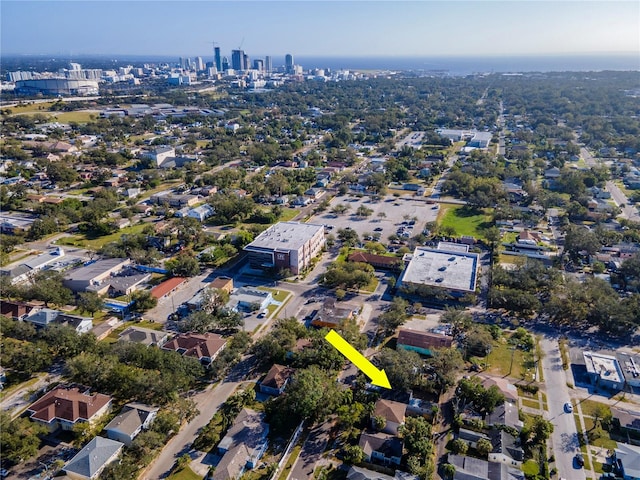 aerial view featuring a view of city