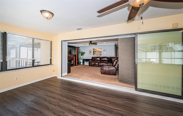 living room featuring dark hardwood / wood-style flooring