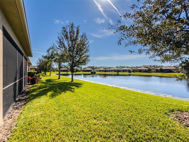 exterior space featuring a water view