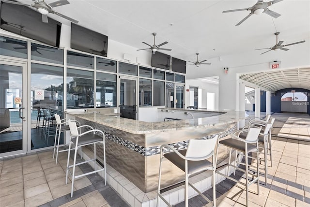 kitchen with tile patterned flooring