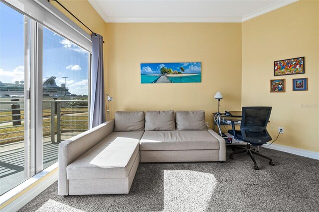 1209 E Cumberland Ave Unit 508, Tampa, FL 33602 - living room featuring crown molding and baseboards