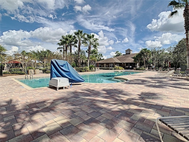 view of pool with a gazebo and a patio area