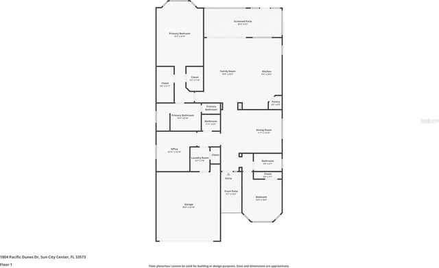 1804 Pacific Dunes Dr, Sun City Center, FL 33573 - view of home floor plan