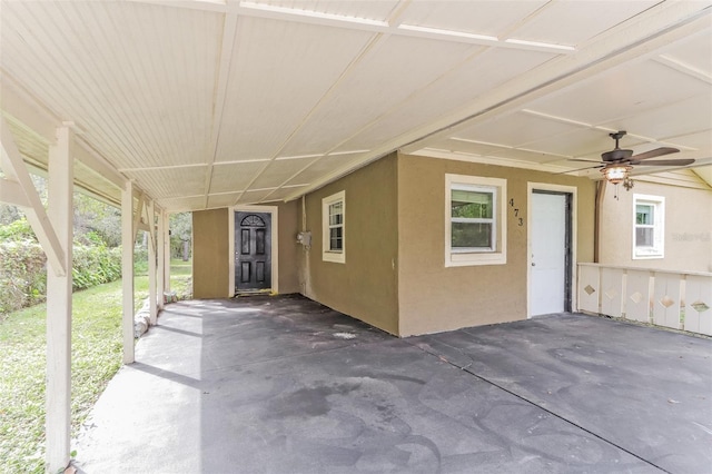 view of patio / terrace with ceiling fan